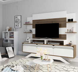 Hanah Home Mueble para TV Delpi Nogal y Blanco